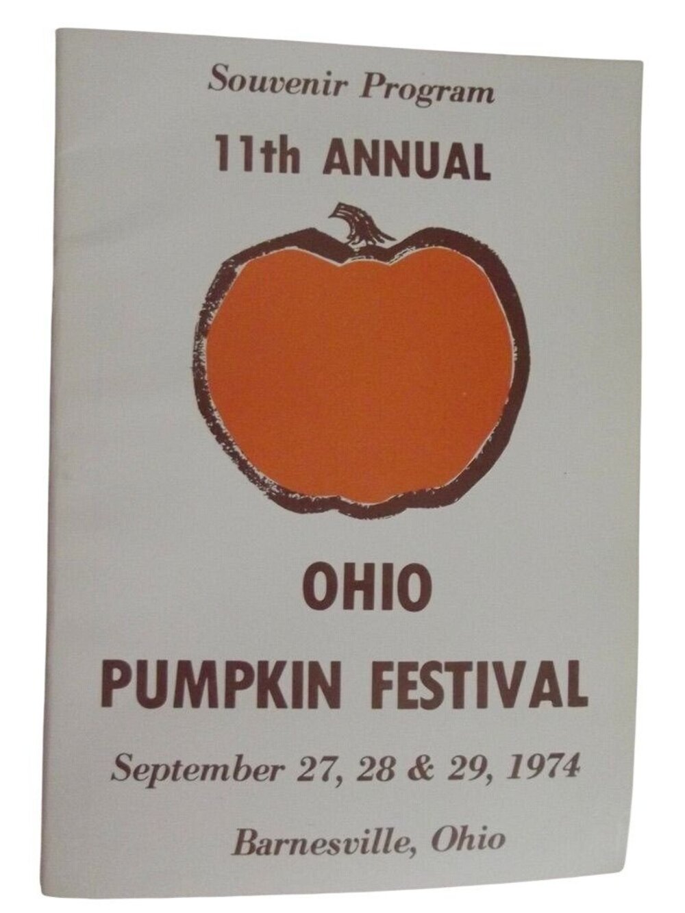 Barnesville Ohio Pumpkin Festival Souvenir Program 11th Annual 1974